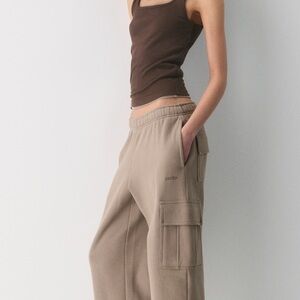 Aritzia Sweatfleece Cozy Fleece cargo Sweatpants in Sage Green